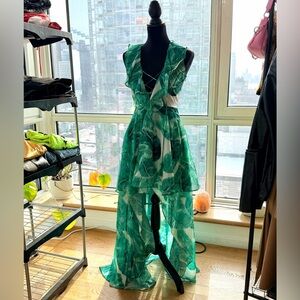 Luxxel Green Leaf High Low Dress